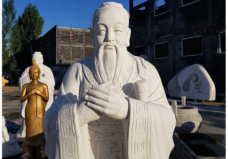 石雕孔子像，大理石孔子像，漢白玉孔子像